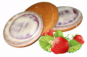 печенье Три Чуда бисквитное с начинкой КЛУБНИКА в бел.глаз. "КиКо"  1,2кг